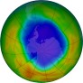Antarctic ozone map for 2025-10-18